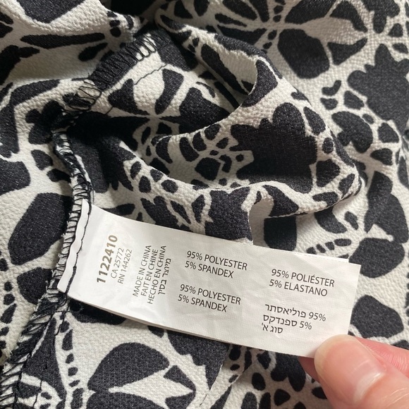 Dex Black White Graphic Print Empire Waist Sleeveless Flowy Maxi Dress Medium - Picture 11 of 14